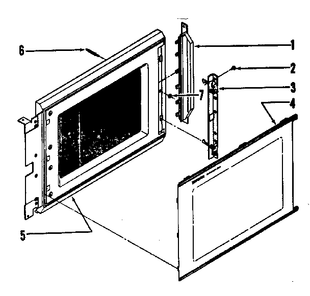 Door Diagram and Parts List for 56-4877  Tappan Microwave