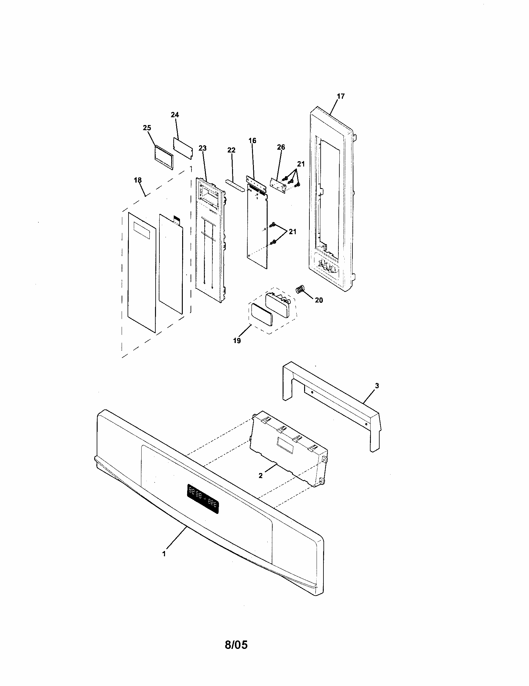 Control Panel Diagram and Parts List for 79047842400  Kenmore Microwave