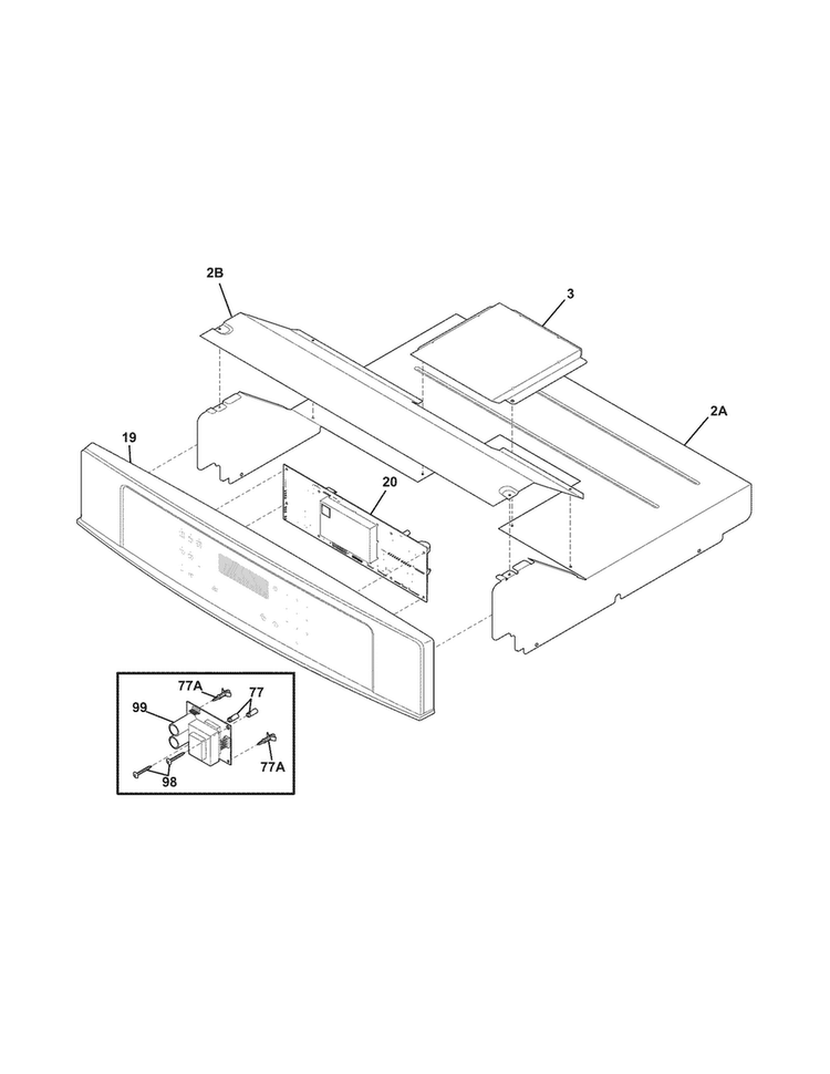 Control Panel Diagram and Parts List for EW30EW5CGS8  Electrolux Wall Oven