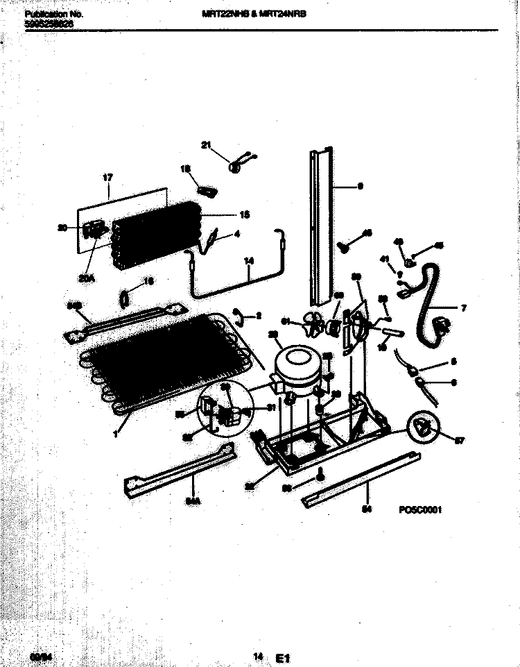 SYSTEM Diagram and Parts List for MRT24NRBY0  Frigidaire Refrigerator
