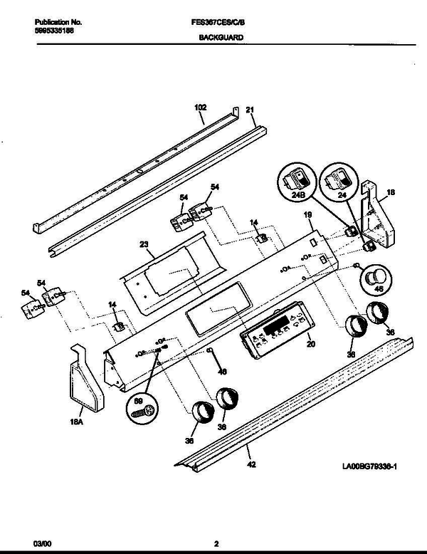 Frigidaire Fes367cesd 3 Diagram and Parts List for FES367CESD V2 Frigidaire Range
