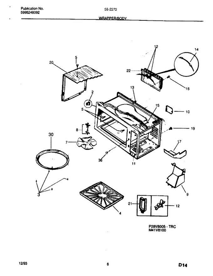 07 - Wrapper Diagram and Parts List for 56-2272-10 02 Frigidaire Microwave