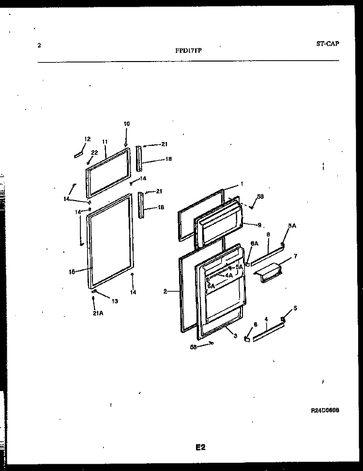 DOOR PARTS Diagram and Parts List for FPD17TPH0  Frigidaire Refrigerator