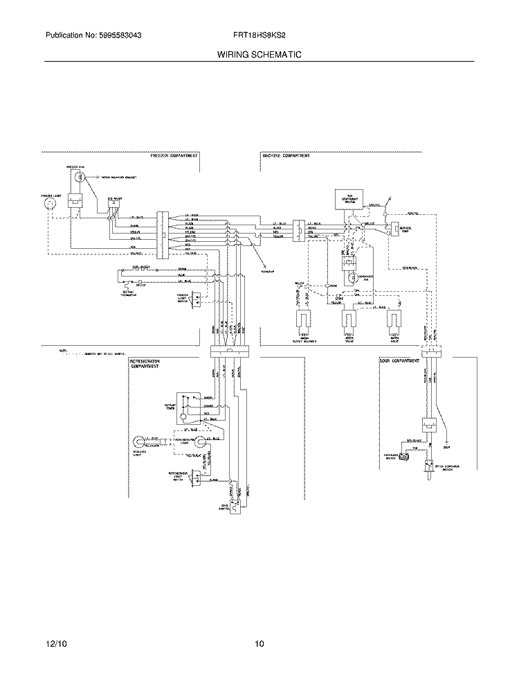 WIRING SCHEMATIC Diagram and Parts List for FRT18HS8KS2  Frigidaire Refrigerator