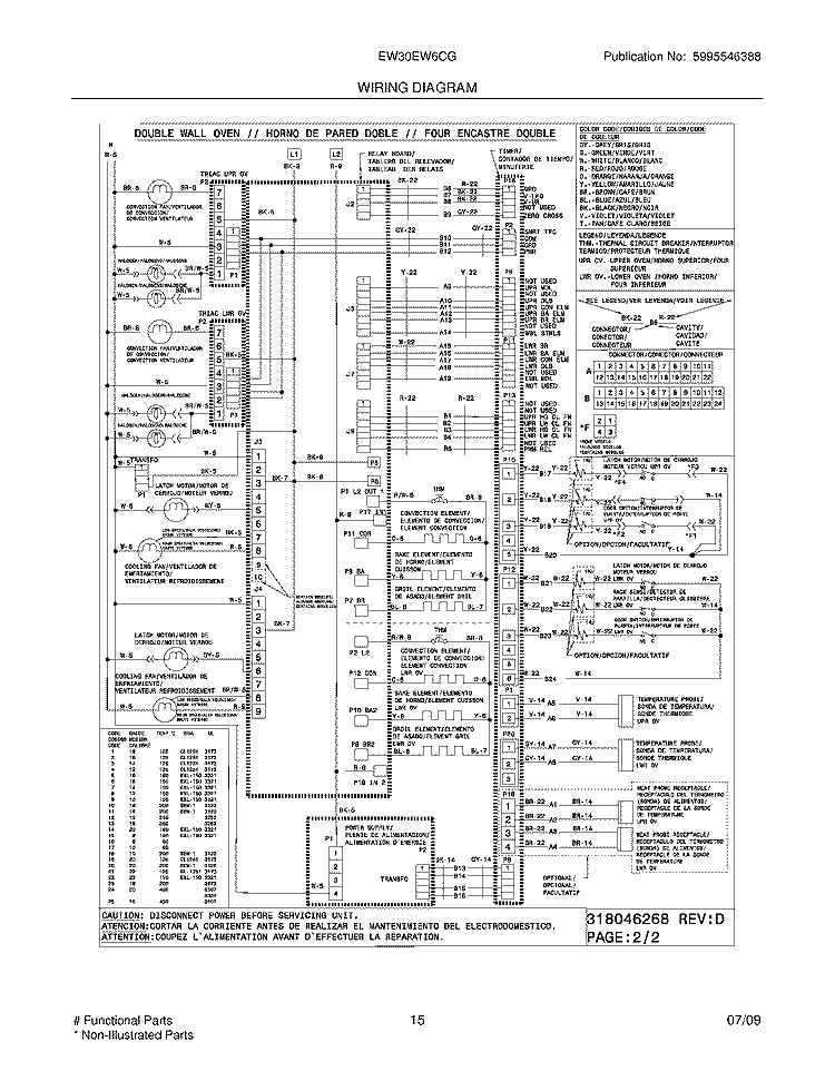 WIRING DIAGRAM Diagram and Parts List for EW30EW6CGS4  Electrolux Wall Oven