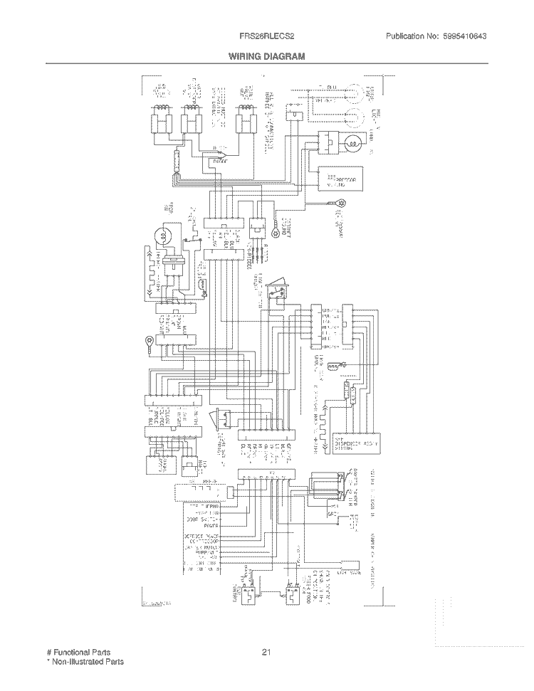WIRING DIAGRAM Diagram and Parts List for FRS26RLECS2  Frigidaire Refrigerator