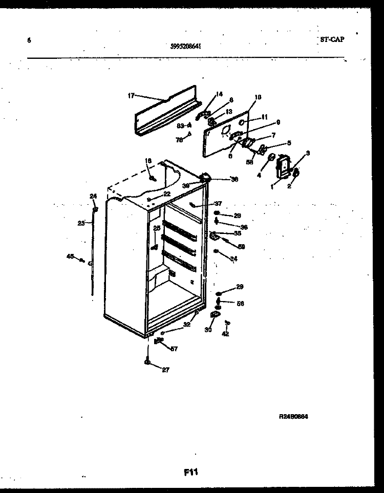 CABINET PARTS Diagram and Parts List for ATN130WK1-00  Tappan Refrigerator