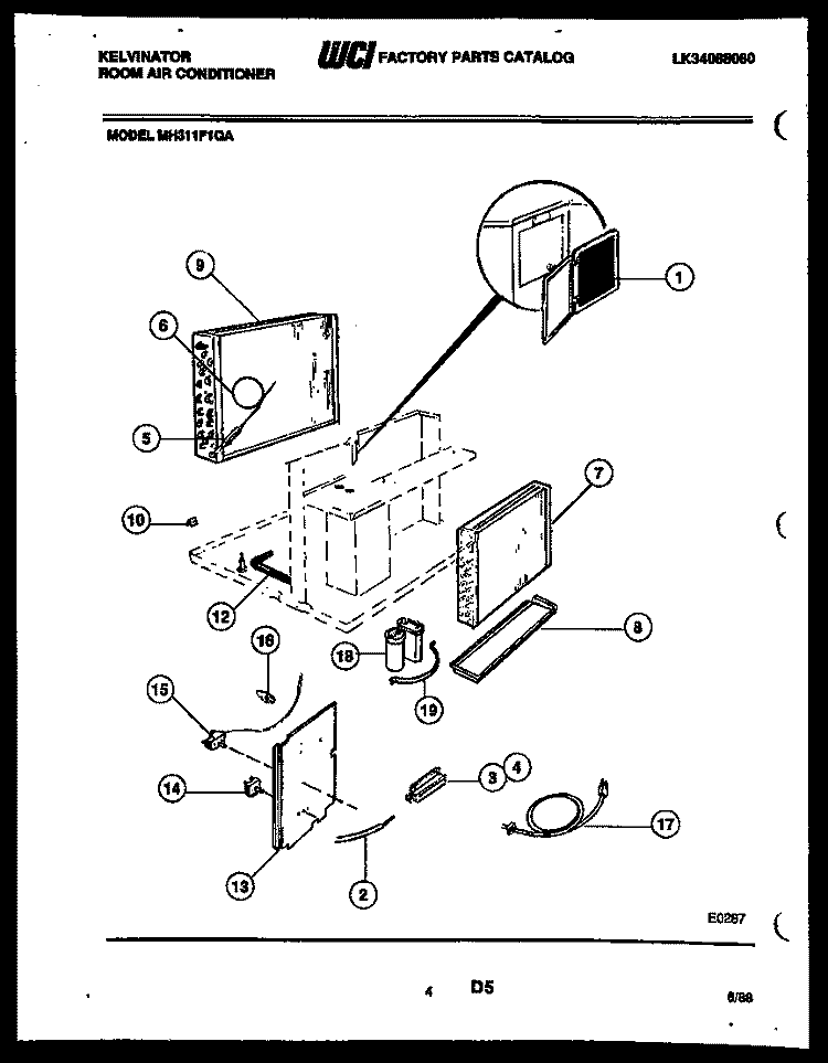 UNIT PARTS Diagram and Parts List for MH311F1QA  Kelvinator Air Conditioner