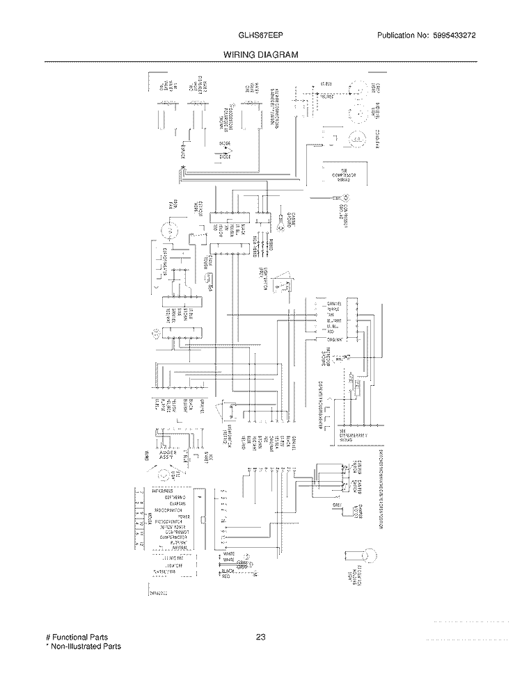 WIRING DIAGRAM Diagram and Parts List for GLHS67EEPQ0  Frigidaire Refrigerator