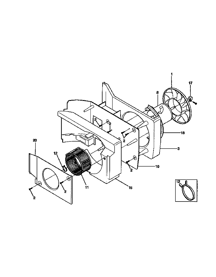AIR HANDLING Diagram and Parts List for FAB067W7B1  Frigidaire Air Conditioner