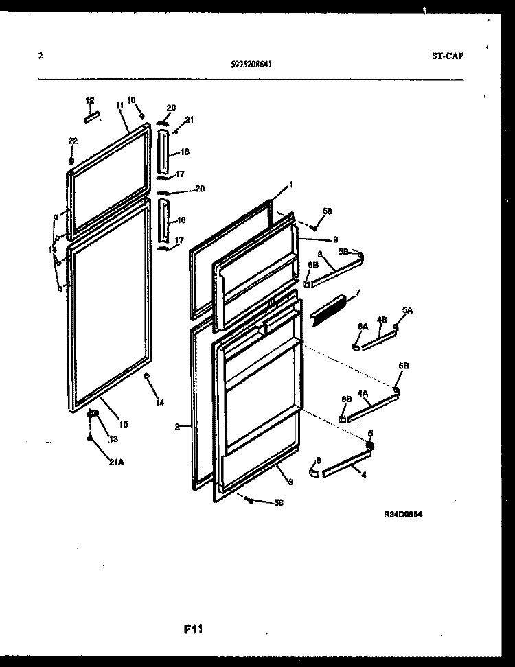 DOOR PARTS Diagram and Parts List for ATN130WK1  Frigidaire Refrigerator