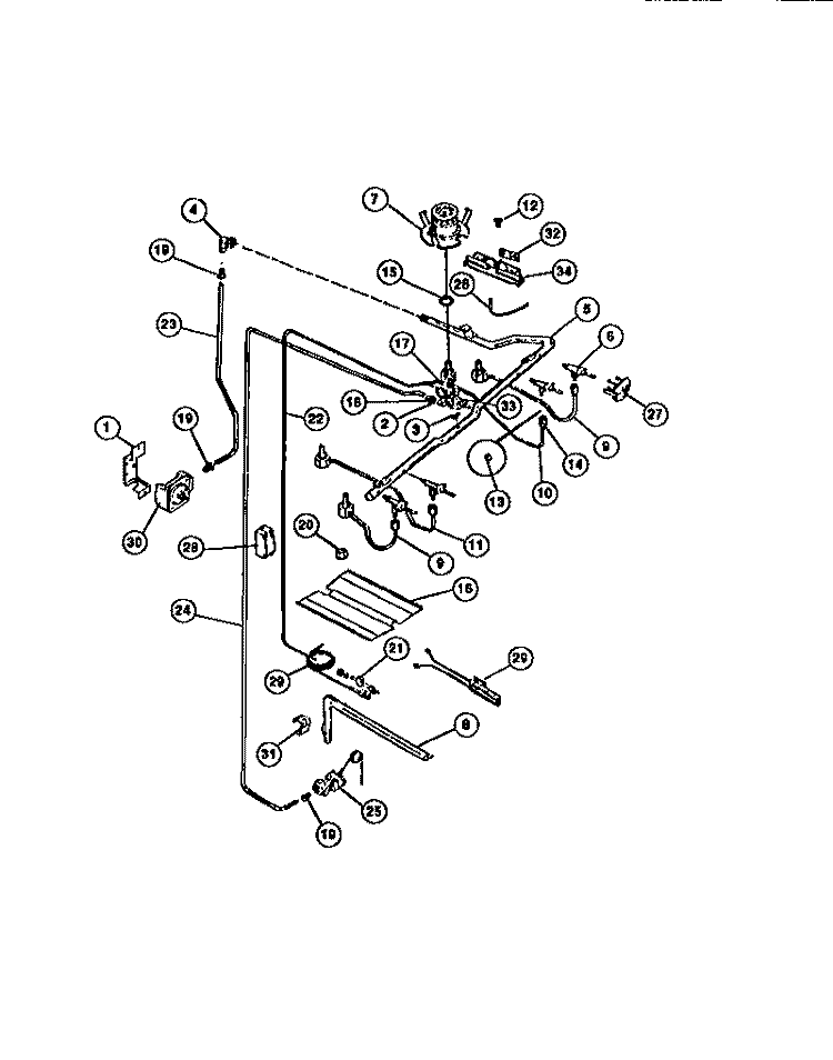 BURNER PARTS Diagram and Parts List for 32-1148-66-05  Tappan Range