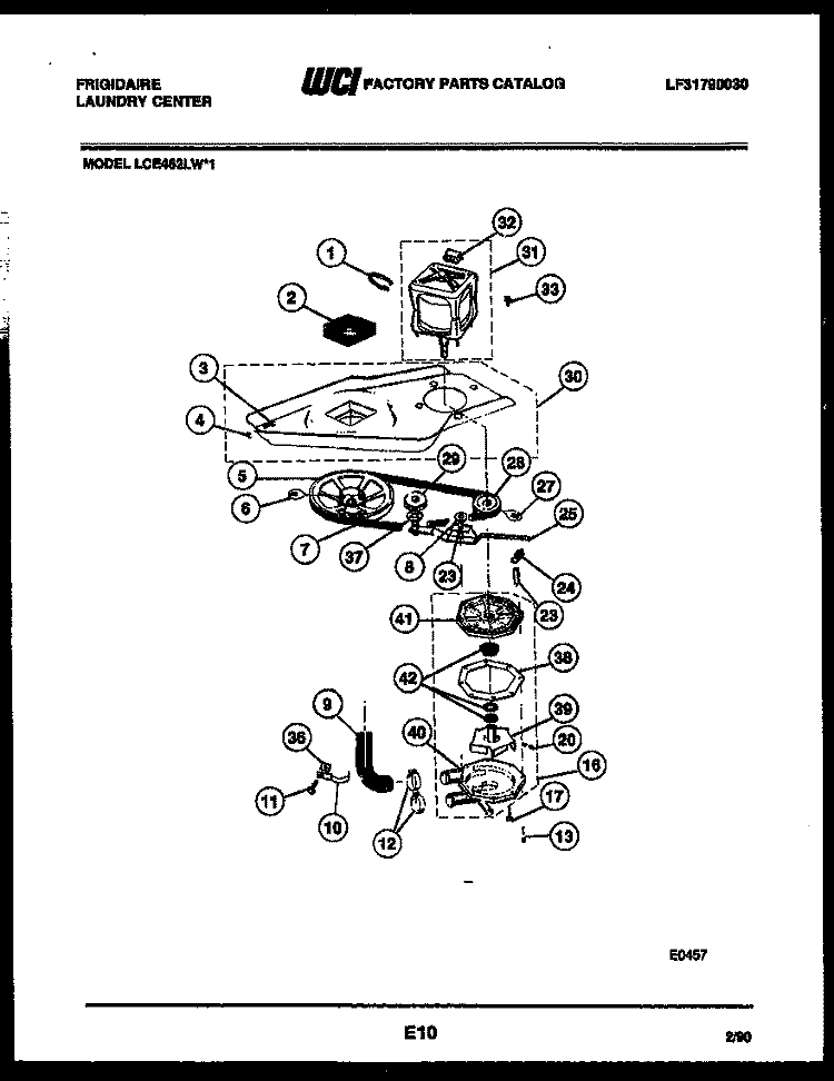 WASHER DRIVE SYSTEM AND PUMP Diagram and Parts List for LCE462LL1  Frigidaire Washer