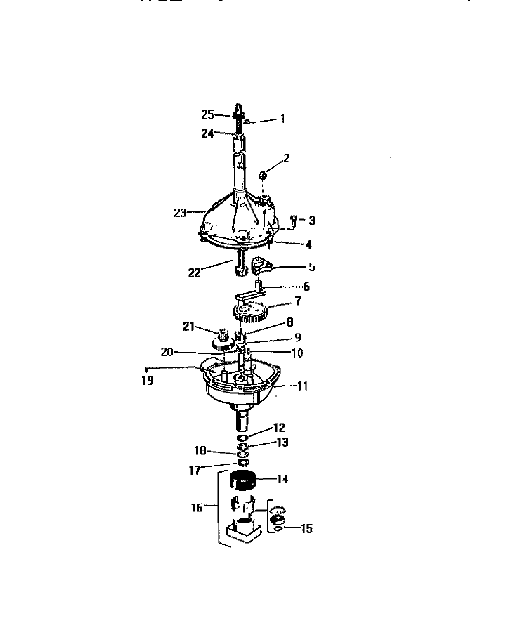 TRANSMISSION Diagram and Parts List for LA640JXW3  Frigidaire Washer