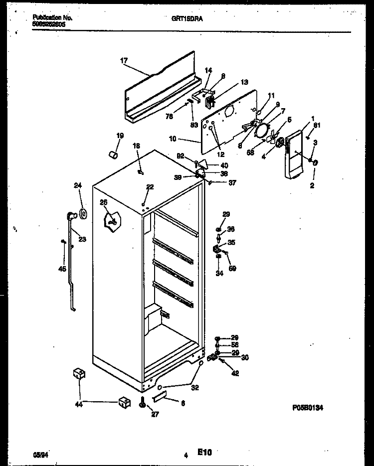 CABINET PARTS Diagram and Parts List for GRT15DRAD1  Gibson Refrigerator