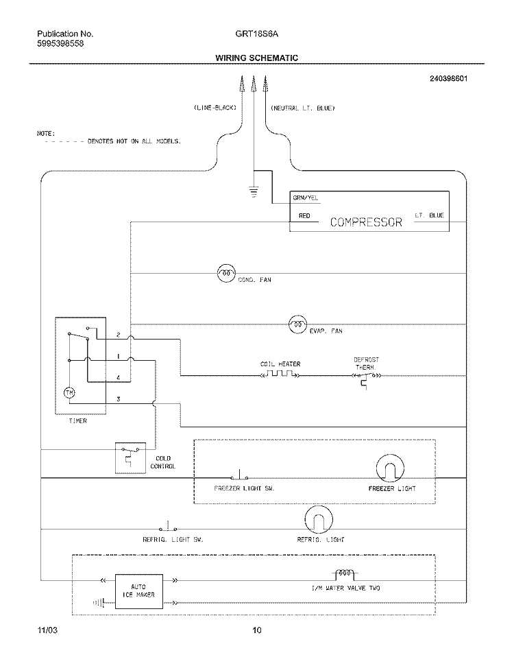 WIRING SCHEMATIC Diagram and Parts List for GRT18S6AW7  Gibson Refrigerator