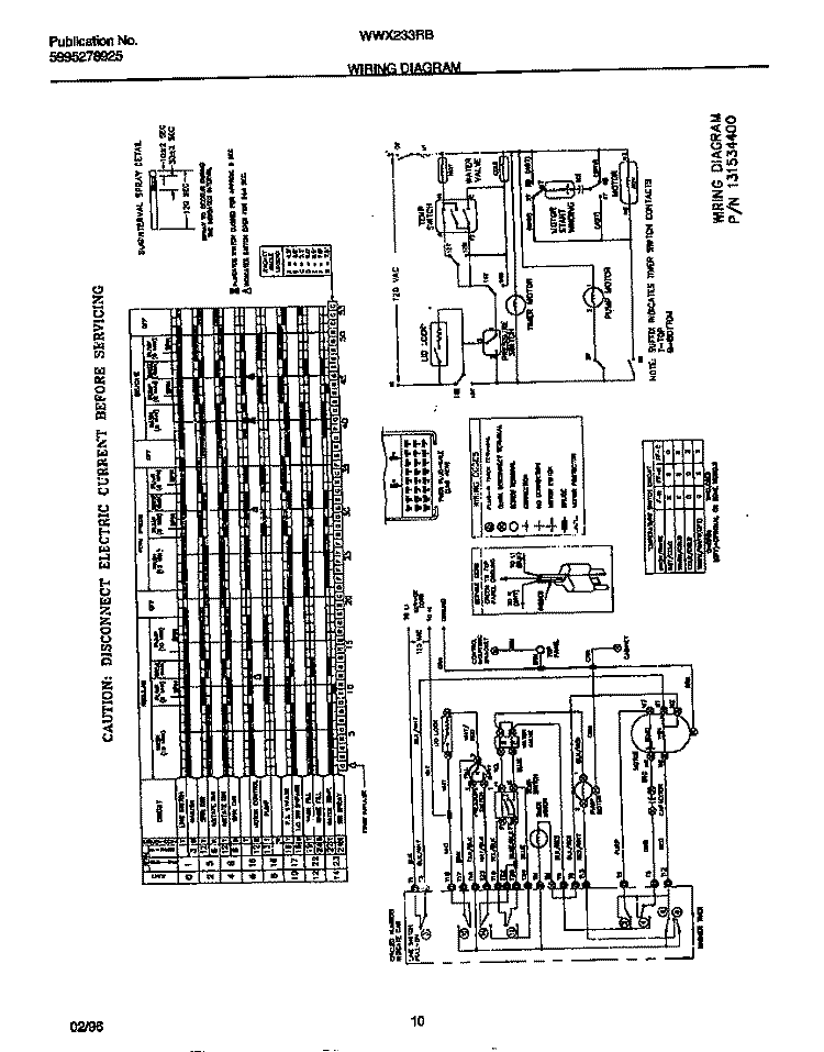 WIRING DIAGRAM Diagram and Parts List for WWX233RBS3  Frigidaire Washer