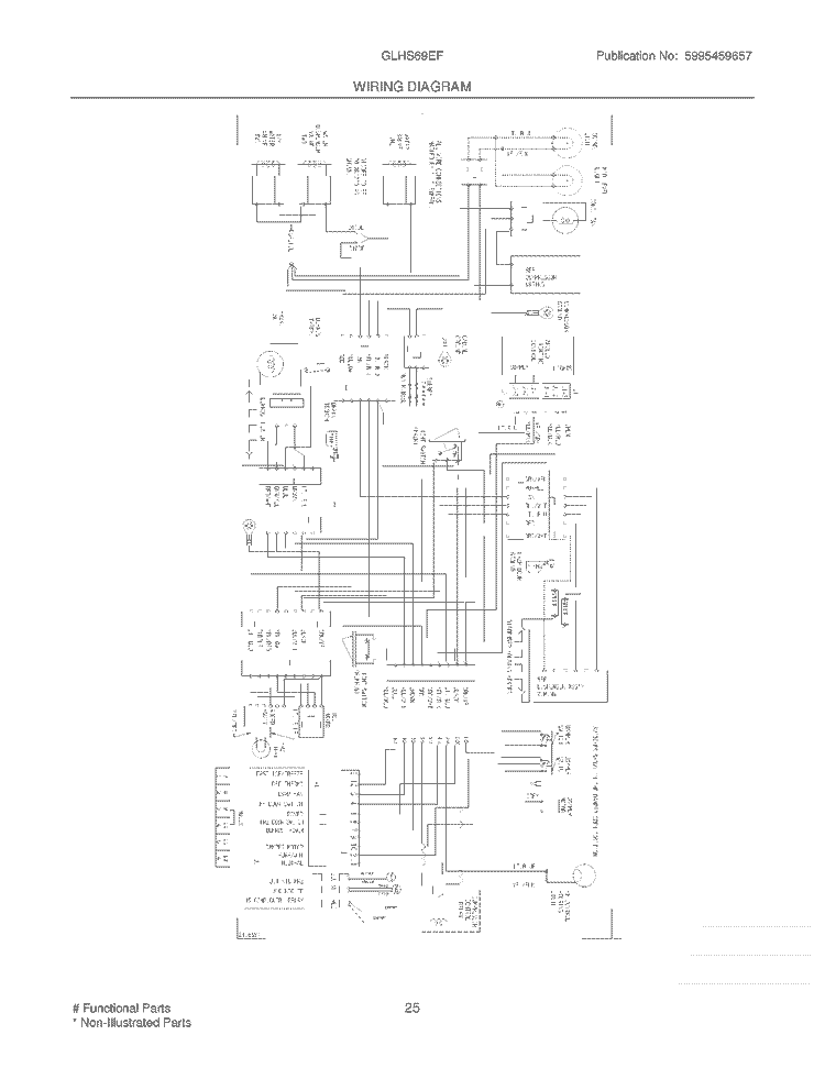 WIRING DIAGRAM Diagram and Parts List for GLHS69EFPB0  Frigidaire Refrigerator