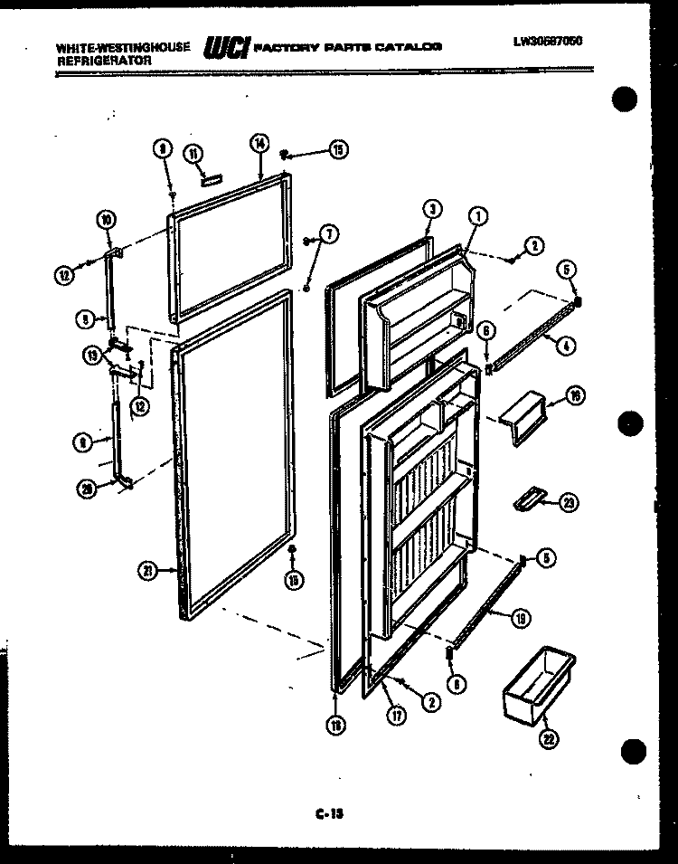CABINET PARTS Diagram and Parts List for AS168K2K1  Frigidaire Air Conditioner