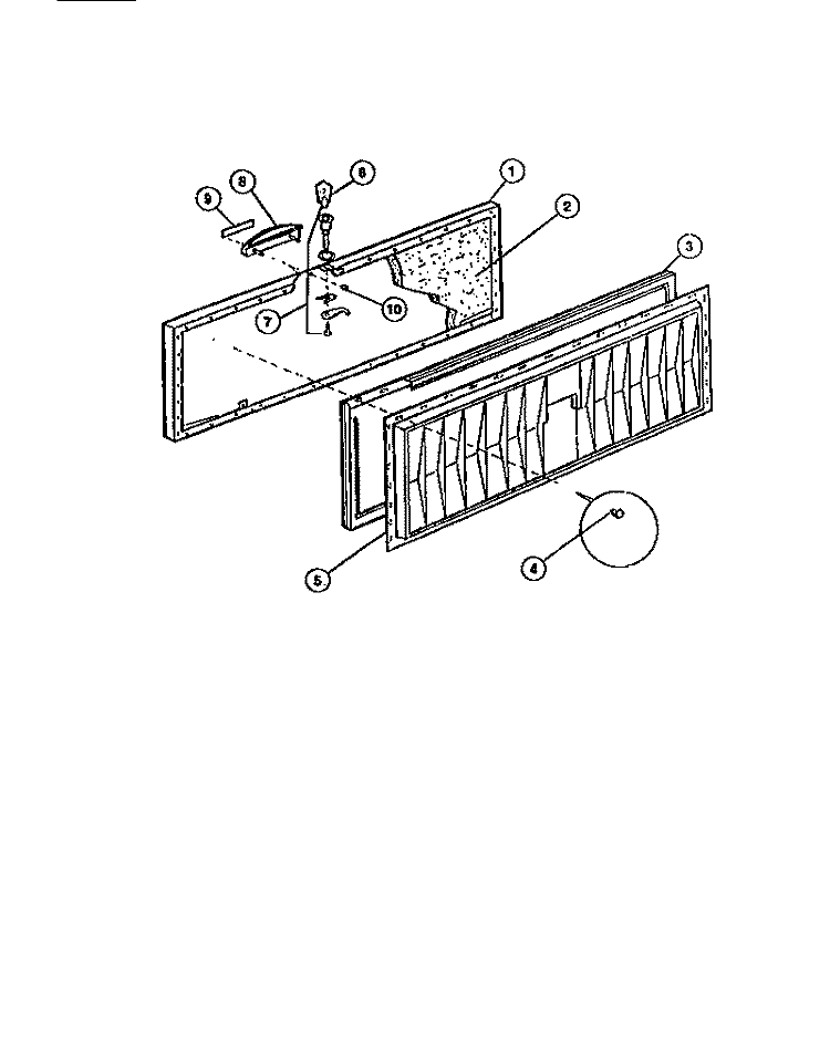 CABINET LID Diagram and Parts List for CFS18EL1  Frigidaire Freezer