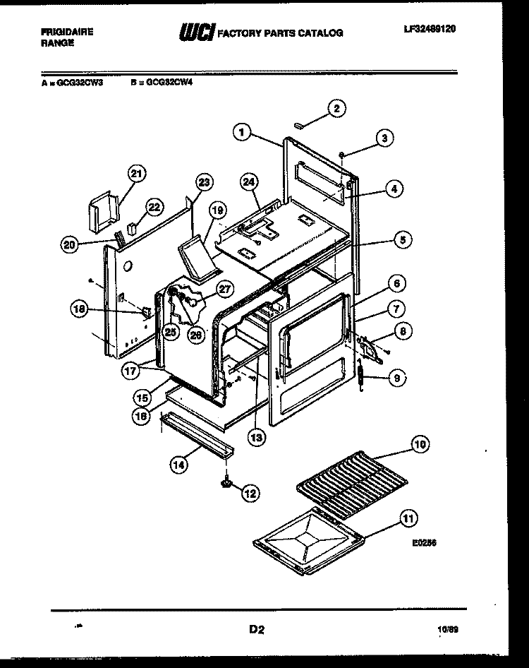 BODY PARTS Diagram and Parts List for GCG32CL3  Frigidaire Range