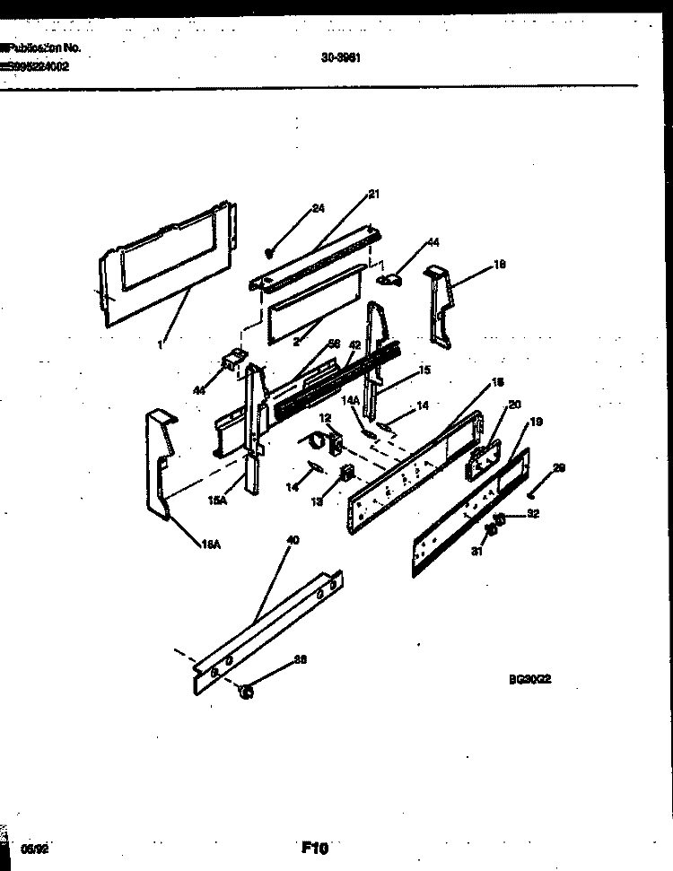 BACKGUARD Diagram and Parts List for 30-3981-23-03  Tappan Range