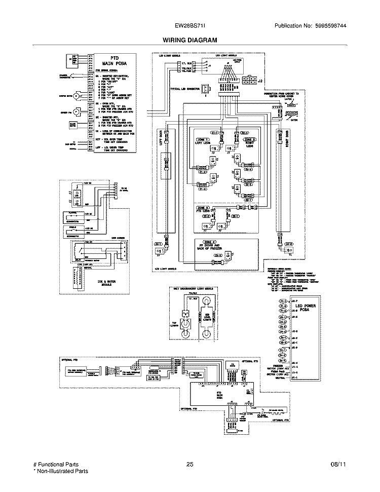 WIRING DIAGRAM Diagram and Parts List for EW28BS71IBB  Electrolux Refrigerator