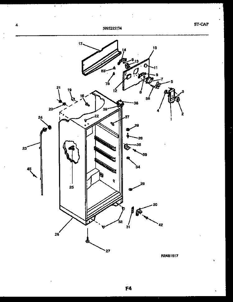 CABINET PARTS Diagram and Parts List for FP18TLL6  Frigidaire Refrigerator