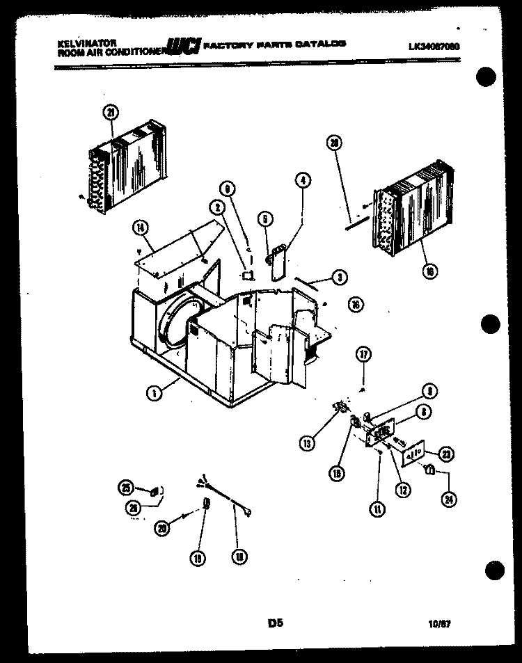 UNIT PARTS Diagram and Parts List for MH525D2SA  Kelvinator Air Conditioner