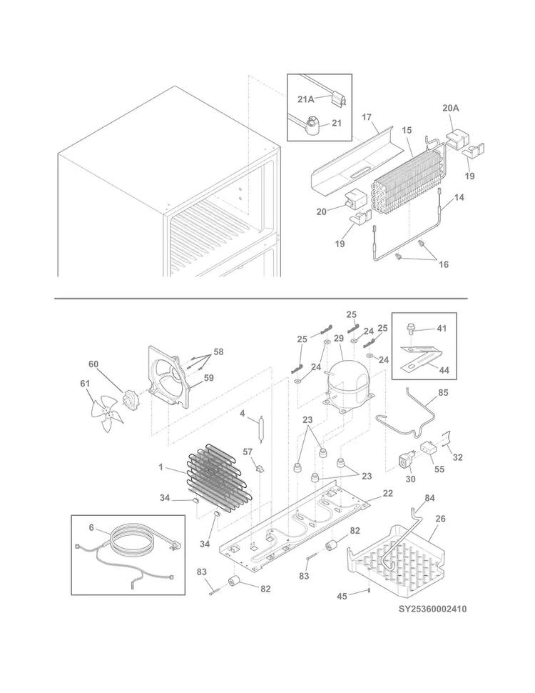 System Diagram and Parts List for FFHT1814QB3  Frigidaire Refrigerator