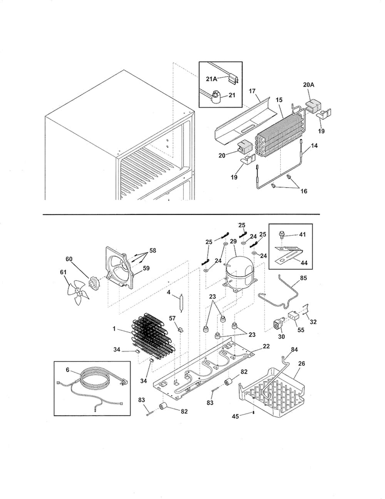 System Diagram and Parts List for FFTR1514QW2  Frigidaire Refrigerator