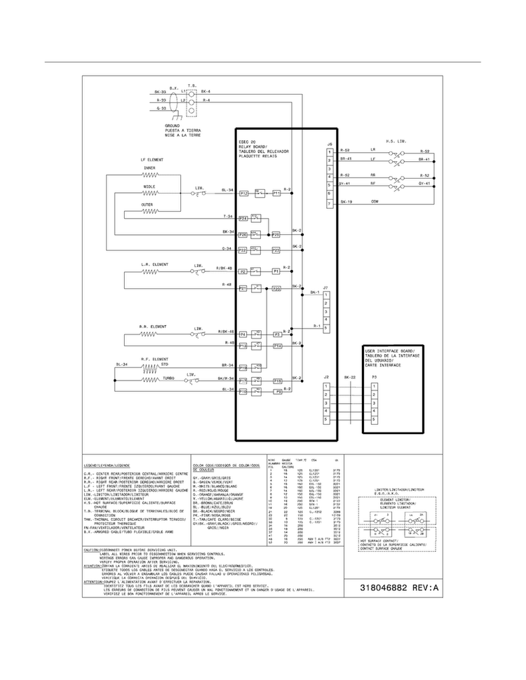 Wiring Diagram Diagram and Parts List for EI30EC45KB1  Electrolux Cooktop