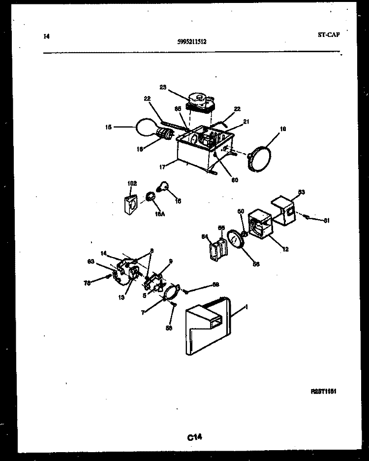 REFRIGERATOR CONTROL ASSEMBLY, DAMP Diagram and Parts List for RS22F9YX1A  Gibson Refrigerator