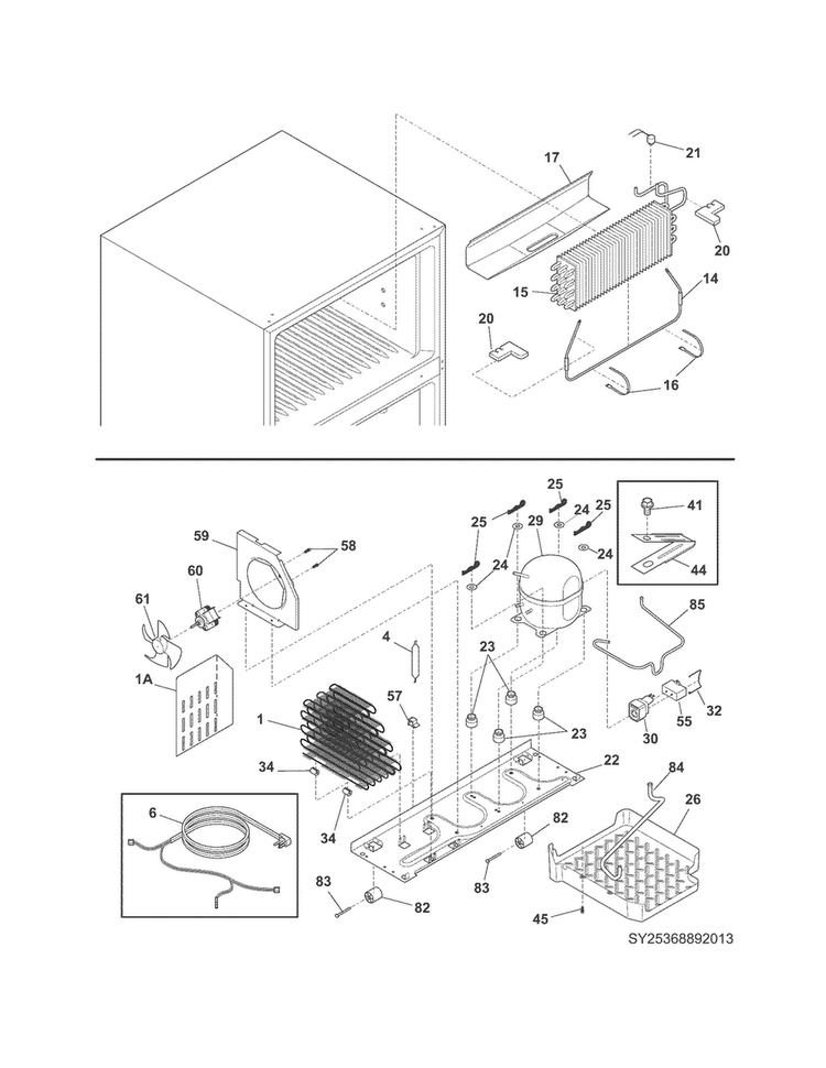 System Diagram and Parts List for FFHT1814LM8  Frigidaire Refrigerator