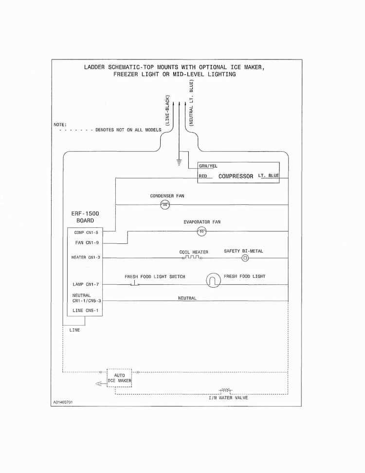 Wiring Schematic Diagram and Parts List for 25360002414  Kenmore Refrigerator