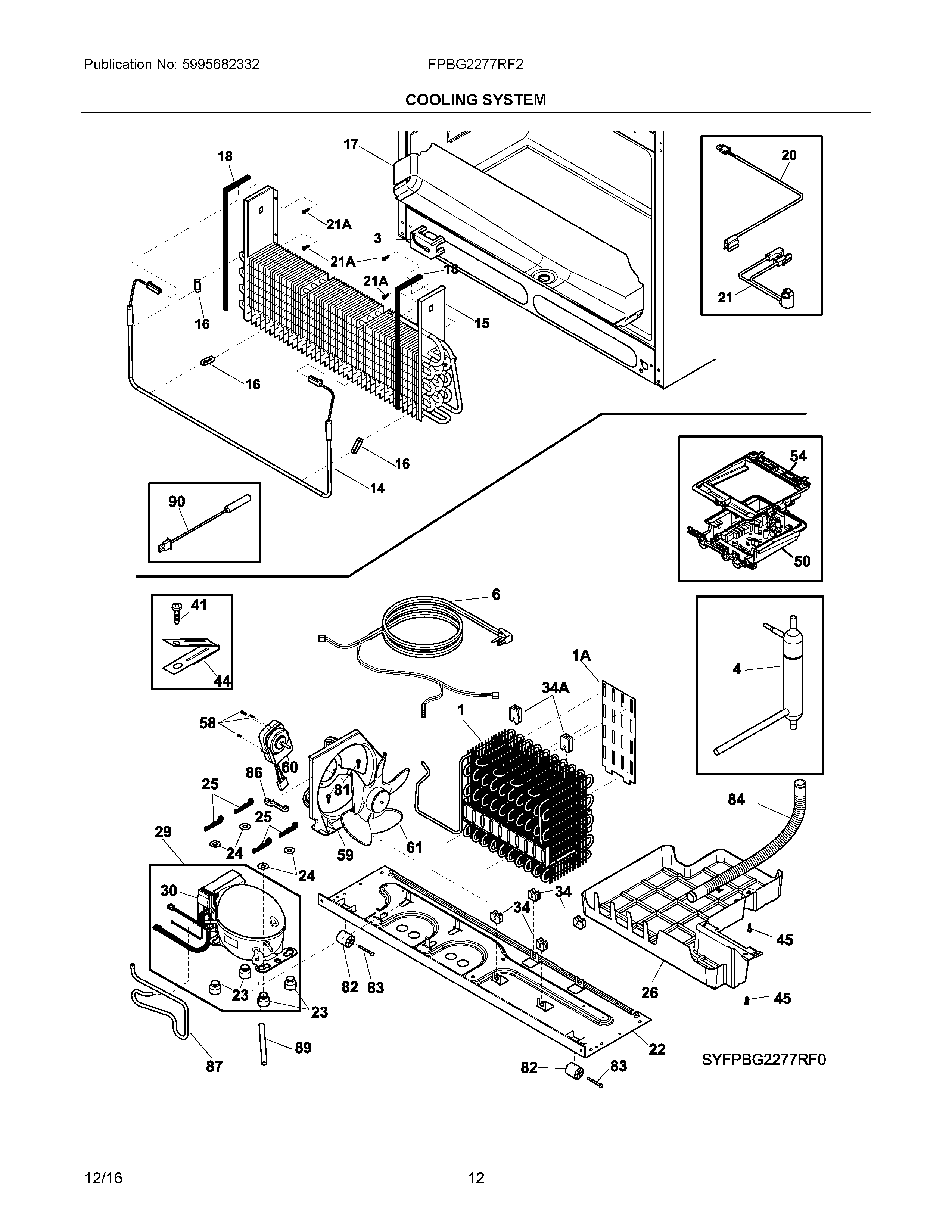 06 - COOLING SYSTEM Diagram and Parts List for FPBG2277RF2  Frigidaire Refrigerator