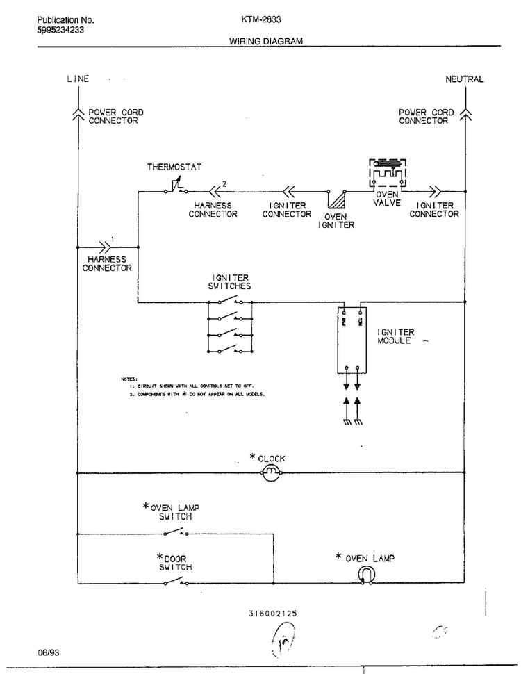 Wiring Diagram Page 2 Diagram and Parts List for 2833-80B  Frigidaire Range