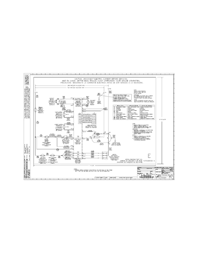 Wiring Diagram Diagram and Parts List for EIED50LIW1  Electrolux Dryer