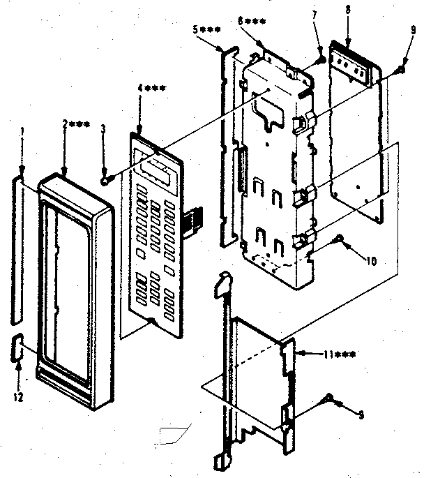Control Panel Parts Diagram and Parts List for 5648998600  Kenmore Microwave