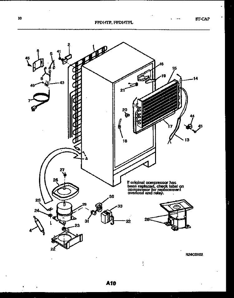 SYSTEM AND AUTOMATIC DEFROST PARTS Diagram and Parts List for FPD14TPL2  Frigidaire Refrigerator