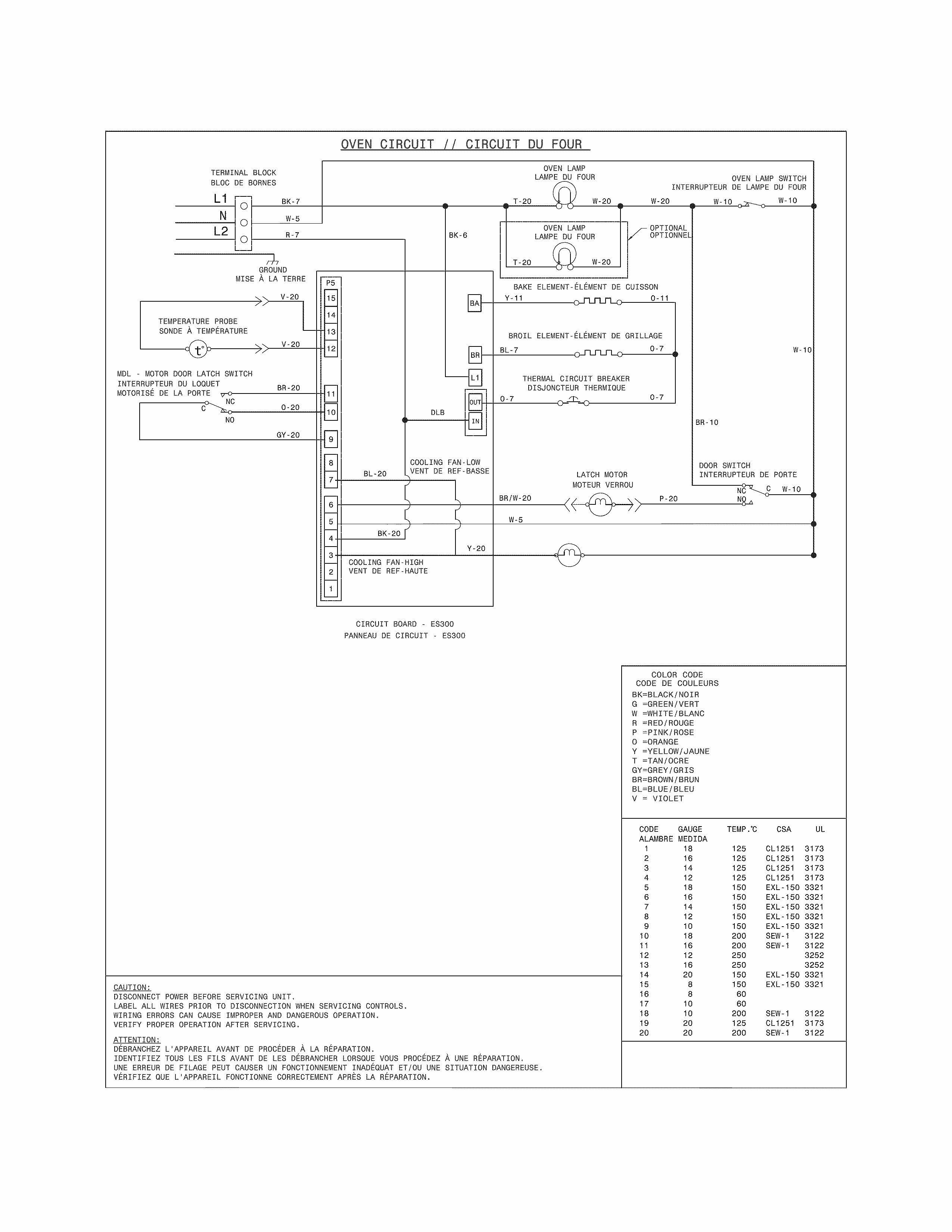 Wiring Diagram Diagram and Parts List for 79040283410  Kenmore Wall Oven