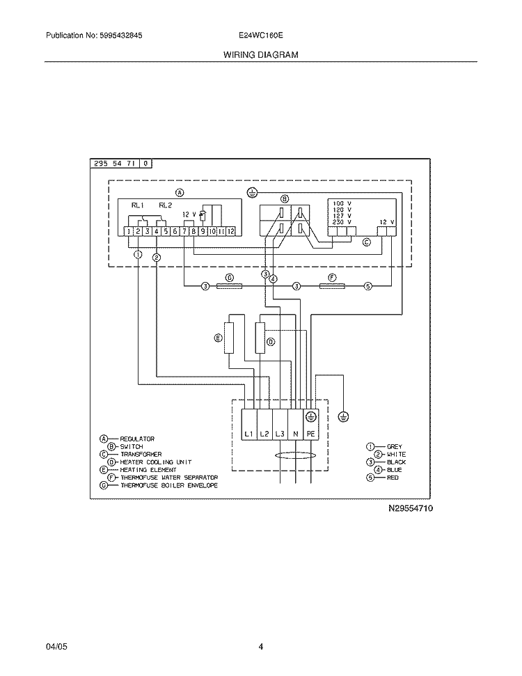 WIRING DIAGRAM Diagram and Parts List for E24WC160ES0  Electrolux Wine and Beverage Cooler