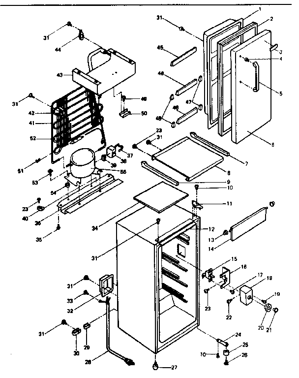 Cabinet Parts Diagram and Parts List for 5648943650  Kenmore Refrigerator