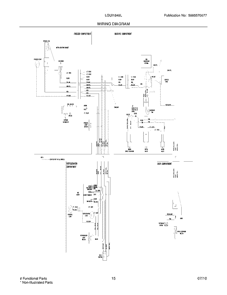 WIRING DIAGRAM Diagram and Parts List for LGUI1849LR0  Frigidaire Refrigerator