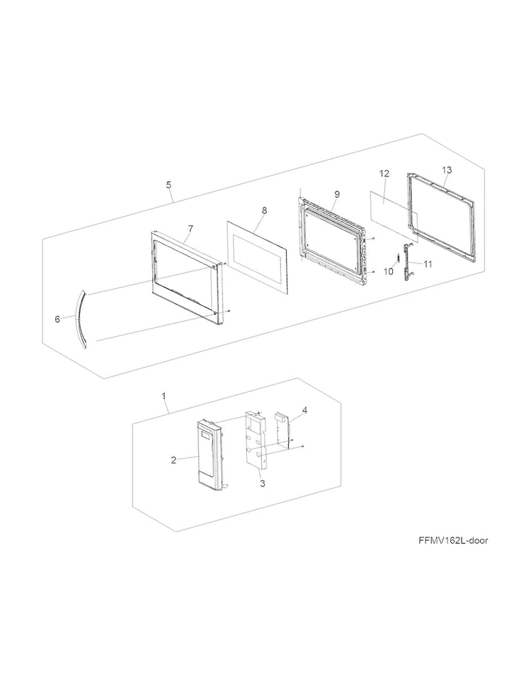 Control Panel,door,miscellaneous Diagram and Parts List for LFMV164QFA  Frigidaire Microwave