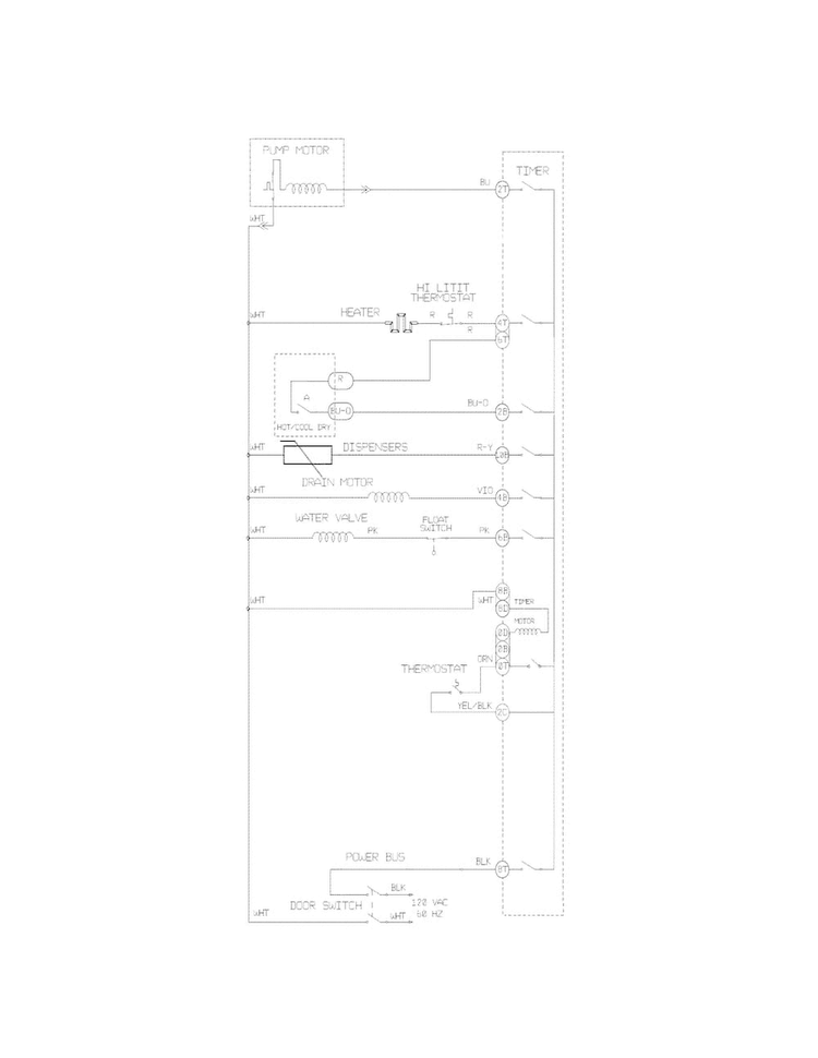 Wiring Diagram Diagram and Parts List for FBD2400KS6B  Frigidaire Dishwasher