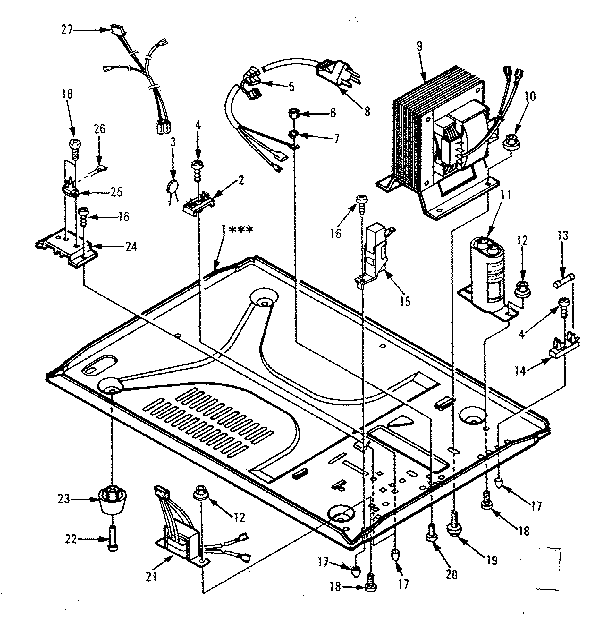Microwave Parts Diagram and Parts List for 5648888520  Kenmore Microwave