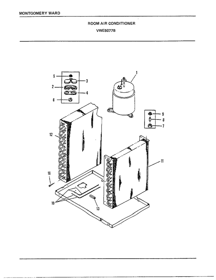 Room Air Conditioner Page 5 Diagram and Parts List for 5077B  Frigidaire Air Conditioner