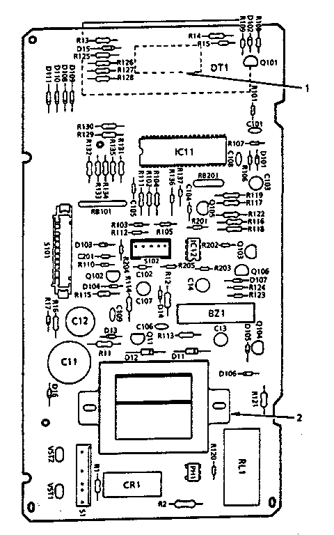 Power And Control Circuit Board Diagram and Parts List for 5648824681  Kenmore Microwave