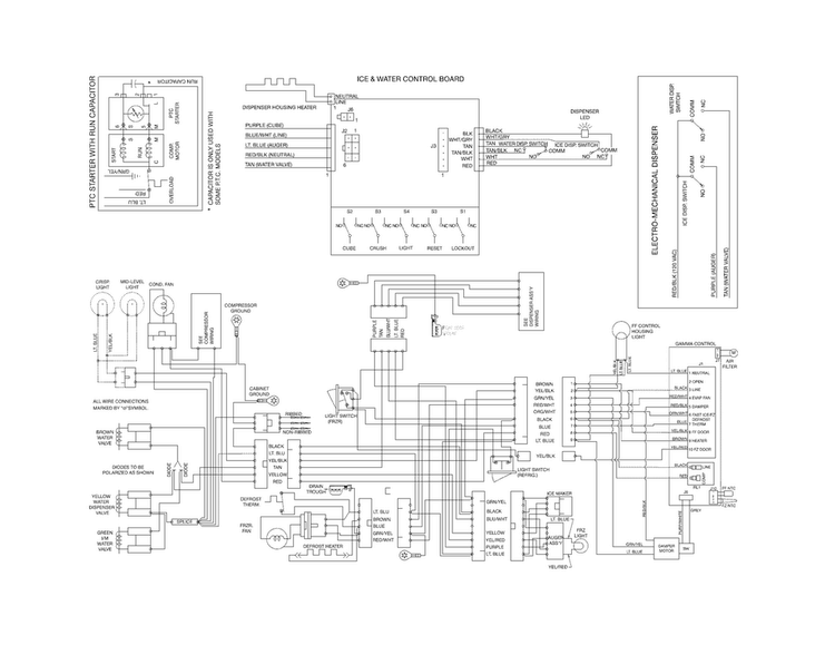 Wiring Diagram Diagram and Parts List for FFSS2614QE2A  Frigidaire Refrigerator